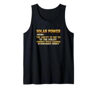 Solar Power Funny Noun Definition Renewable Energy Tank Top