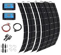 Solar Power Kit, 400W 600W 800W 1200W Monocrystalline Solar Panel with Controller, Photovoltaic Module for Caravan, RV, Boat and Uneven Surfaces, 2×200W
