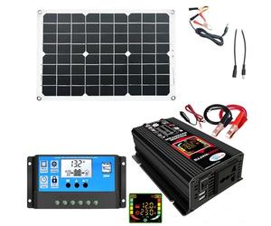 Solar Power Kit Compact Renewable Configuration, Eco Friendly Power Solution | - battery backup system, inverter charger combo package, so energy system, blue, Se référer au descriptif, Refer
