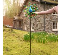 Solar Power LED Light Up Wind Spinner Outdoor Multi Colour Garden Stake Lights