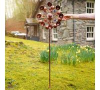 Solar Power LED Light Up Wind Spinner Outdoor Multi Colour Garden Stake Lights