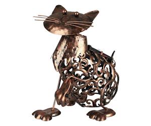 Solar Power LED Silhouette Cat Garden Ornament Metal Outdoor Light Decor Rustic