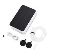 Solar Power Pond Air Pump USB Charging Solar Powered Oxygenator Pond Water Oxygen Pump, Foldable Solar Panel, 2200mAh Battery, for Outdoor Pool Pond Emergency