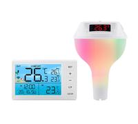 Solar Power Pool Thermometers Receiver With LED Light Easy Read Digital Thermometers Pool Temperature Sensors Solar