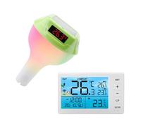 Solar Power Pool Thermometers Receiver With LED Light Easy Read Digital Thermometers Pool Temperature Sensors Solar