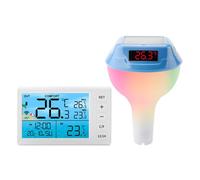 Solar Power Pool Thermometers Receiver With LED Light Easy Read Digital Thermometers Pool Temperature Sensors LED