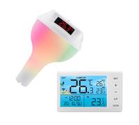 Solar Power Pool Thermometers Receiver With LED Light Easy Read Digital Thermometers Pool Temperature Sensors LED