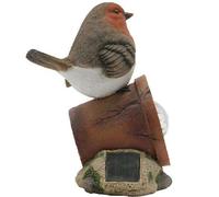 Solar Power Robin Perched on a Plant Pot LED Decorative Rock Light Garden Bird Light/Ornament