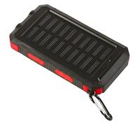 Solar Power Source 10000 mAh, Portable Phone Charger with Compass and LED Flashlight, Shockproof External Battery Pack for Camping Hiking and Travel, Compact Mobile Power Supply for Outdoors