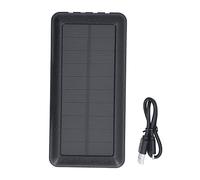 Solar Power Source, 30000mAh Power Bank with 2 LED Lights, Black - Portable Solar Charger, Durable Battery for Outdoor Camping and Mountaineering