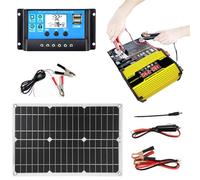 Solar Power System Set - 300W Voltage Converter, 18W Solar Panel & 30A Intelligent Controller | DC to AC Power Inverter with 2 USB Ports, Off-Grid Solars Kit for RV Smart Home & Outdoor Lighting