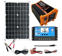 Solar Power System, Solar Panel, Kit with Inverter, and Panels | Portable High-Efficiency Monocrystalline, PV Module for, Home Camping Boats, Caravan RV And, Other Off Grid, Applications