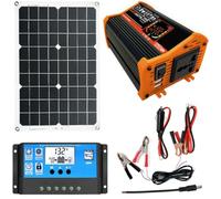 Solar Power System, Solar Panel, Kit with Inverter, and Panels | Portable High-Efficiency Monocrystalline, PV Module for, Home Camping Boats, Caravan RV And, Other Off Grid, Applications