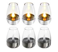 Solar Power Tea Lights | Flameless Warm Decorative Candle | Flickering Waterproof Solar Power Tea Light,for Home Living Room Garden Bar Camping Party Valentine's Day Tabletop