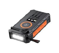 Solar Powerbank 20000 Ma, Hand-Cranked Battery Bank with LED Light, Foldable Wireless Powerbank Built-In Sos Alarm Function and Compass, Simultaneous Charging of Six Devices for Travelling Emergencys