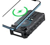 Solar Powerbank | Crank Power Bench With Built-in LED Lighting | Electronics, Foldable Waterproof Battery Pack For Home Fishing Fishing Household Use