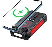 Solar Powerbank, Hand Cranked Battery Bank Charger with LED Light, Foldable Wireless Solar Power Adapter W, Hiking, Fishing, Camping, Cycling, Unexpected Situation, Travel, Home