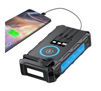 Solar Powerbank, Power Bank with LED Light, Foldable Wireless Charging Battery Pack, Built-In SOS Alarm Function and Compass, Ideal for Cyclists, Fishing Trips, Hiking Adventures