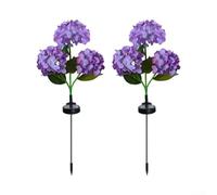 Solar Powered 2Pack Garden Lights with 3 Heads for Outdoor Decor, Automatic Light Control and Weatherproof Design for Long Term Use (Purple)