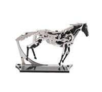 Solar-Powered 3D Metal Horse Model that Runs, STEM Mechanical Horse Display Model, DIY Assembly Art Sculpture, Industrial Style Desk Decor, Creature Mechanical Display Kit (165PCS)
