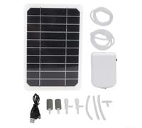 Solar Powered Aerator 5W Panel 2000mAh for Fish | 5W high-efficiency panel, 2000mAh backup for battery, 1.6L/min flow, continuous oxygen supply, sunny or cloudy