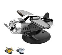 Solar Powered Airplane Car Ornament, Car Dashboard Aircraft Model with Propeller, Solar Rotary Airplane for All car decorations, Offices, and Homes, Perfect for Any Sunny spot (Black)