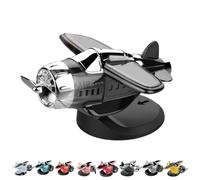 Solar Powered Airplane Shaped Car Ornaments, 2025 New Drifting Rotating Airplanes Ornament, Cars Interior Drift Accessories, Desk Decoration for Office Home, Car Interior Accessories (Black)