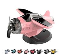 Solar Powered Airplane Shaped Car Ornaments, 2025 New Drifting Rotating Airplanes Ornament, Cars Interior Drift Accessories, Desk Decoration for Office Home, Car Interior Accessories (Pink)
