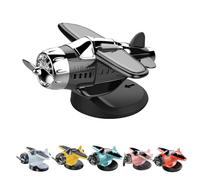 Solar Powered Airplane Shaped Car Ornaments, Solar Airplane for Car Dashboard, Cars Center Console Model, The Dashboard Drifts and rotates The Airplanes Ornaments for Interior Dashboards (Black)