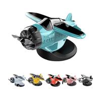Solar Powered Airplane Shaped Car Ornaments, Solar Airplane for Car Dashboard, Cars Center Console Model, The Dashboard Drifts and rotates The Airplanes Ornaments for Interior Dashboards (Blue)