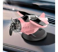 Solar Powered Airplane Shaped Car Ornaments,Solar Powered Airplane for Car,Aircraft Model Interior Decor Auto Propeller Airplane Display Motion Activated Vehicle Decoration (pink)