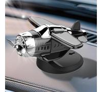 Solar Powered Airplane Shaped Car Ornaments,Solar Powered Airplane for Car,Aircraft Model Interior Decor Auto Propeller Airplane Display Motion Activated Vehicle Decoration (black)