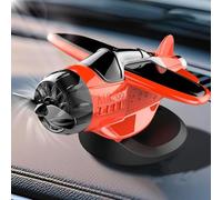 Solar Powered Airplane Shaped Car Ornaments,Solar Powered Airplane for Car,Aircraft Model Interior Decor Auto Propeller Airplane Display Motion Activated Vehicle Decoration (orange)