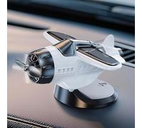 Solar Powered Airplane Shaped Car Ornaments,Solar Powered Airplane for Car,Aircraft Model Interior Decor Auto Propeller Airplane Display Motion Activated Vehicle Decoration (white)