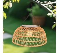 Solar-Powered And Usb Charging Creative Rural Rattan Pendant Light Bohemian Pendant Light For Farmhouse Homestay Restaurant Bar