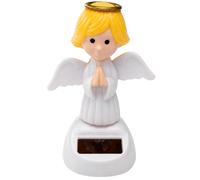Solar-Powered Angel Bobble Figure for Dashboard and Desk Décor | White Robe, Gold-Tone Halo, for Windowsills, Reception Desks and Bright Displays