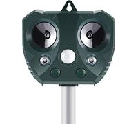 Solar Powered Animal Repellent Outdoor, Ultrasonic & Flashing Strobe Light, Motion Activated Pest Repeller for Yard Garden, Keep Away Deer, Cats, Raccoons, Dogs, Squirrels