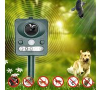 Solar Powered Animal Repeller Outdoor with LED Flash Light Ultrasonic Dog Rats Repellent Mice Motion Sensor Deterrent Device