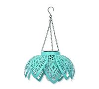 Solar Powered Aqua Colour Pop Solar Hanging Lantern Light ValueLights Blue One Size