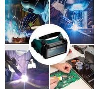 Solar Powered Auto Darkening Welding for MIG for TIG for MMA, DIN3-11 Adjustable Shade, 2-Sensor Detection, PP+PVC Safety Helmet with 90x30mm View