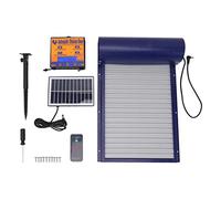 Solar Powered Automatic Chicken Coop Door Auto Chicken Door Opener with Light Sensor Timer Remote Control Durable Metal Plastic Design for Poultry Safety Chickens Ducks Geese (Blue)