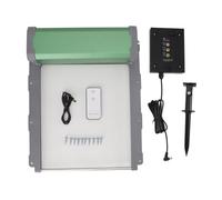 Solar Powered Automatic Chicken Coop Door Opener IP67 with Timer Light Sensor Remote Control Manual for Poultry Ducks Geese Chickens Aluminum PP Material 37x30cm