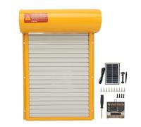 Solar Powered Automatic Chicken Coop Door Opener with Timer LED Display Controller Metal Frame for Poultry Safety Ducks Geese Chickens Farm Equipment Iron Plastic 37x24 7cm (Yellow)