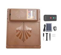 Solar Powered Automatic Chicken Coop Door USB Horizontal Open 3 in 1 Chicken Coop Opener Remote Control for Poultry Life (Brown)