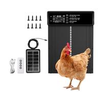 Solar-Powered Automatic Chicken Coop Door with, Anti-Pinch, Remote Control, Waterproof Aluminum, Black - Smart Poultry Access Solution