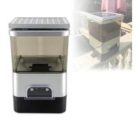 Solar Powered Automatic Fish Feeder with Large Capacity, Timed Feedings, LCD Display, Rainproof Design for Ponds and Aquariums