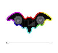 Solar Powered Bat LED Car Light, Wireless RGB Multi-Color Gradient Lamp with Smart Sensor, 8 Dynamic Modes, Vacuum Suction Cup Installation, for Car SUV Truck Window Dashboard (Colorful)