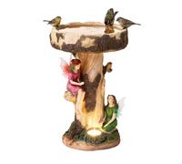 Solar Powered Bird Bath Fountain Garden Water Feature with LED Light