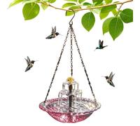 Solar Powered Bird Bath Outdoor Hummingbird Water Bowl