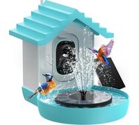 Solar Powered Bird Feeder with Camera, Fountain & AI Bird Identification, Live App Viewing for Garden, Backyard, Tree and Table Use